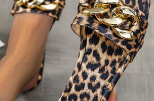 Sandalías con punta cuadrada Befana, Leopardo