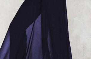 Elegante pantalón largo Veronna, azul oscuro