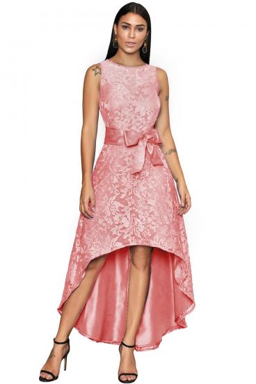 Elegante mini vestido sin mangas con hermoso encaje Suzanne, rosa