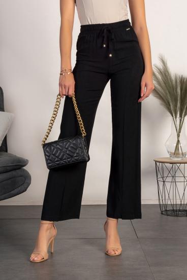 Pantalón elegante con perneras rectas Amarga, negro