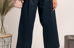 Pantalón elegante con perneras anchas Mancha, azul oscuro