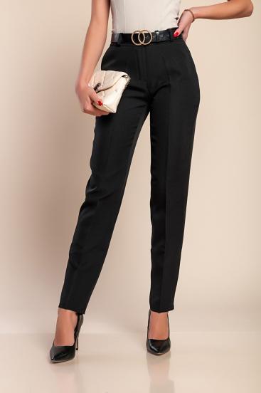 Pantalón largo elegante con perneras rectas Tordina, negro