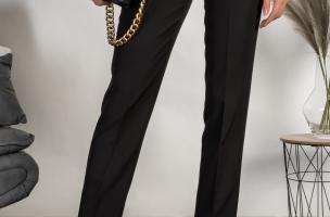 Pantalón largo elegante con perneras rectas Tordina, negro