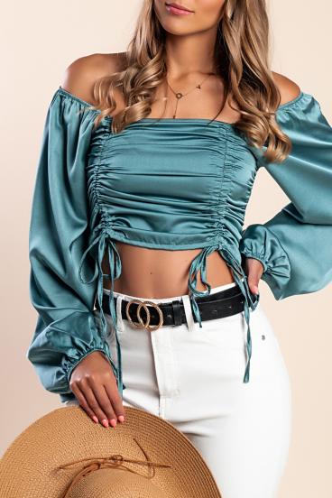 Crop top elegante Livenza, menta