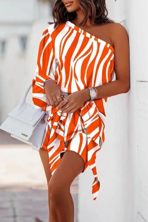Mini vestido asimétrico elegante Vestea, naranja