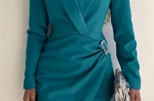Mini vestido elegante Farna, azul claro