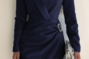 Mini vestido elegante Farna, azul oscuro