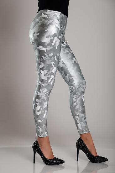 Leggings cin forro y cintura ancha, color plata