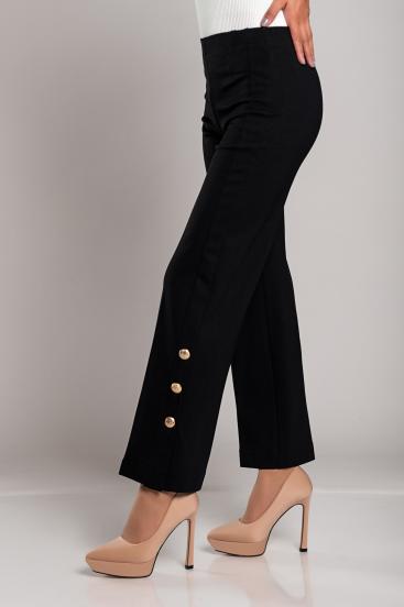 Pantalón elegante con botones, negro