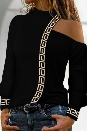Camiseta con estampado geométrico Nelyna, negra
