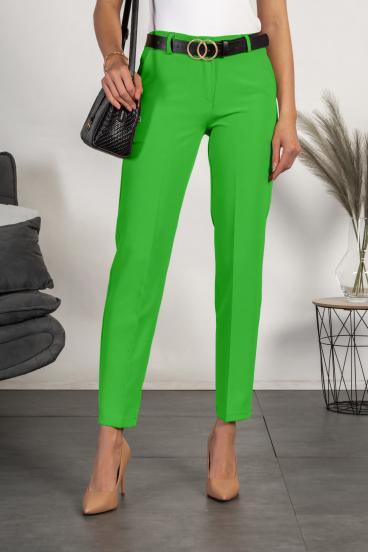 Pantalón largo elegante con perneras rectas Tordina, verde claro