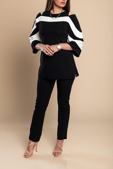 Elegante conjunto de camiseta y pantalón, negro