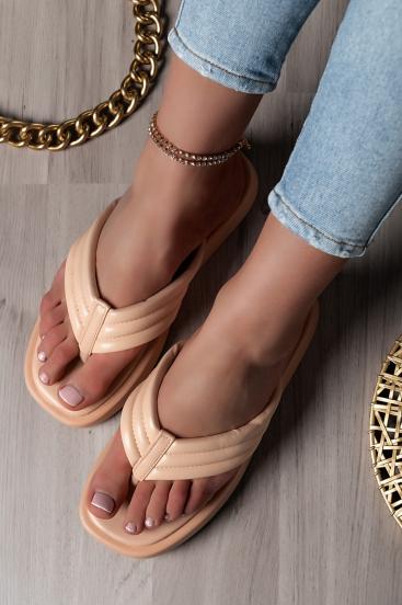 Sandalias con detalle acolchado, beige