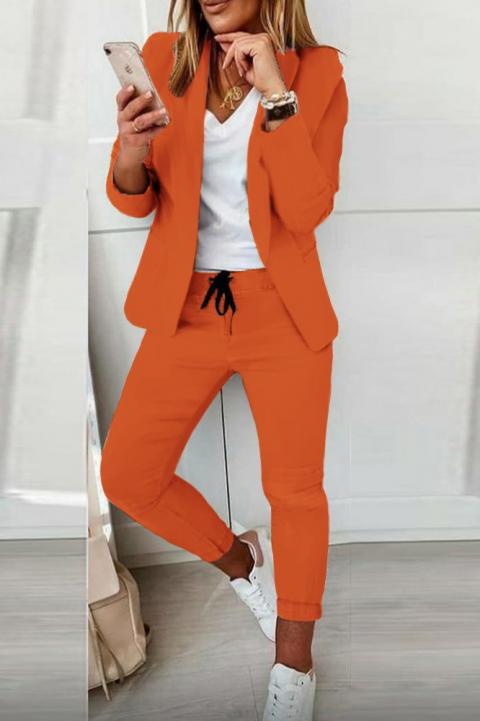 Conjunto pantalón con blazer elegante Estrena, naranja