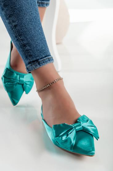 Zapatos con lazo decorativo, verde