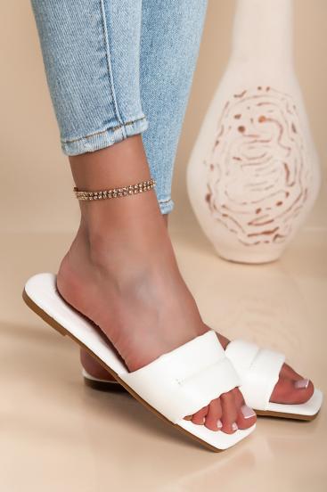 Sandalias con tira ancha, blanco