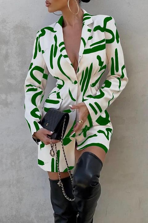 Mini vestido elegante con estampado, verde