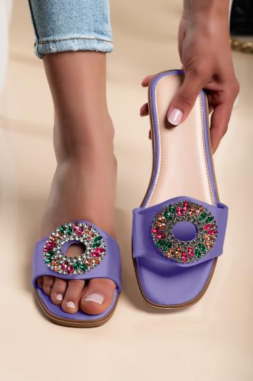 Sandalias con broche decorativo, lila