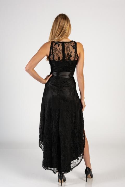 Elegante mini vestido sin mangas con hermoso encaje Suzan, negro