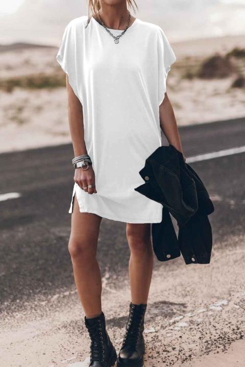 Mini vestido con mangas sueltas, blanco