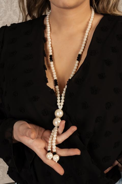 Collar elegante de perlas de imitación Cartaya, blanco