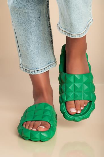 Sandalias con tira ancha, verde