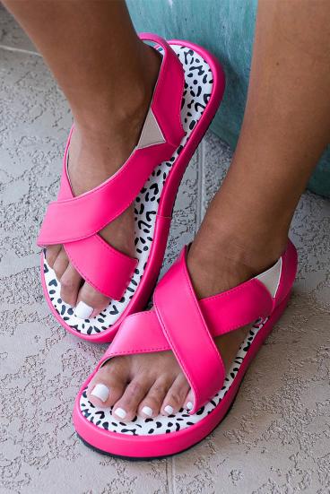 Sandalias con estampado de leopardo, rosa