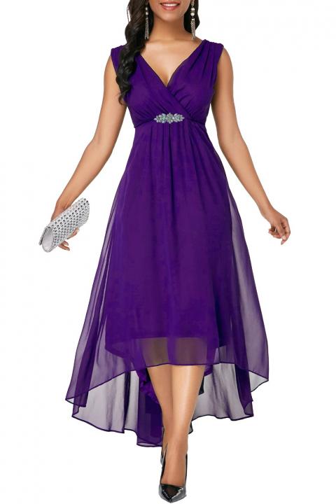 Elegante vestido midi Graciana, violeta