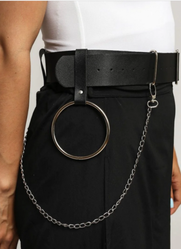 Cinturón decorativo con cadena, ART2144, negro