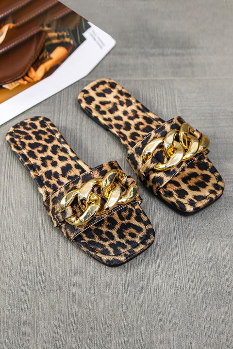 Sandalías con punta cuadrada Befana, Leopardo