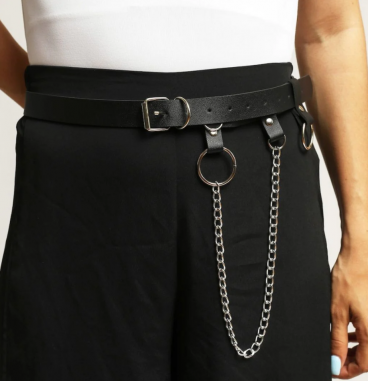 Cinturón decorativo con cadena, ART2138, negro