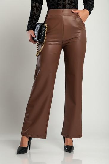 Pantalón de polipiel, marrón