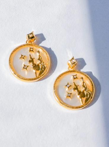 Aretes redondos, VIRGO, color dorado