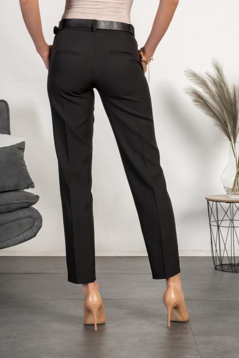 Pantalón largo elegante con perneras rectas Tordina, negro