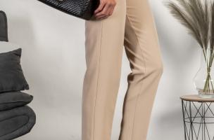 Pantalón largo elegante con perneras rectas Tordina, beige