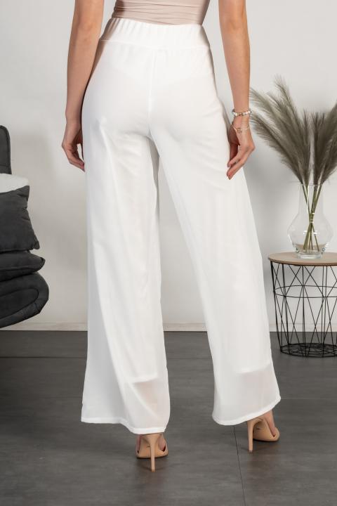 Elegante pantalón largo Veronna, blanco