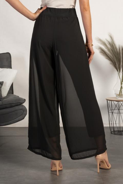Elegante pantalón largo Veronna, negro