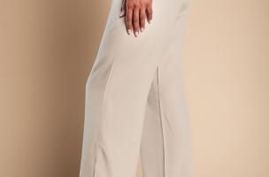 Pantalón elegante con perneras rectas Amarga, gris claro