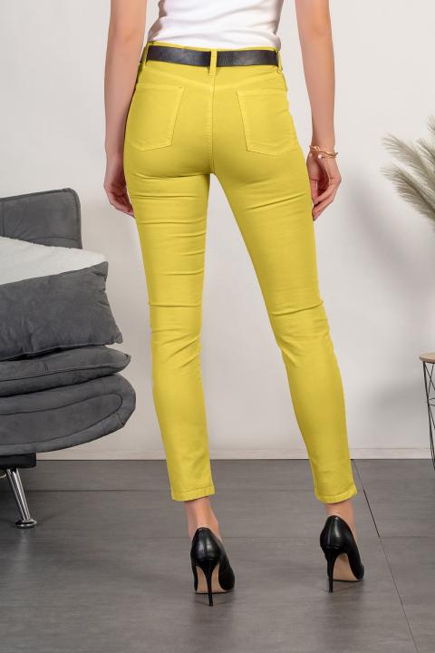 Pantalón ajustado de algodón Ruesca, amarillo