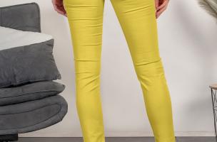 Pantalón ajustado de algodón Ruesca, amarillo