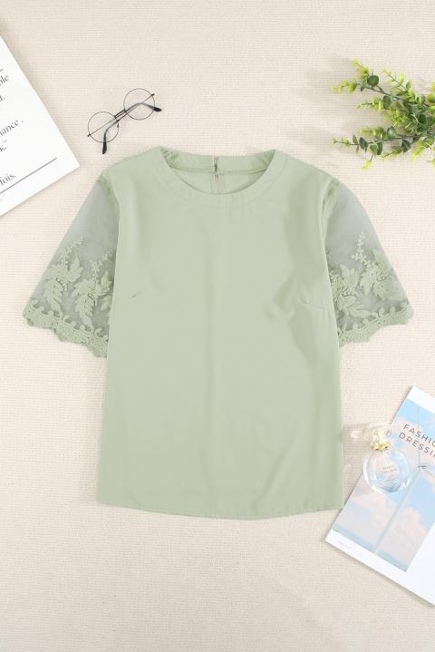 Camiseta de mujer con mangas transparentes Jurana, verde