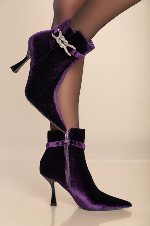 Botines de tacón alto, violeta