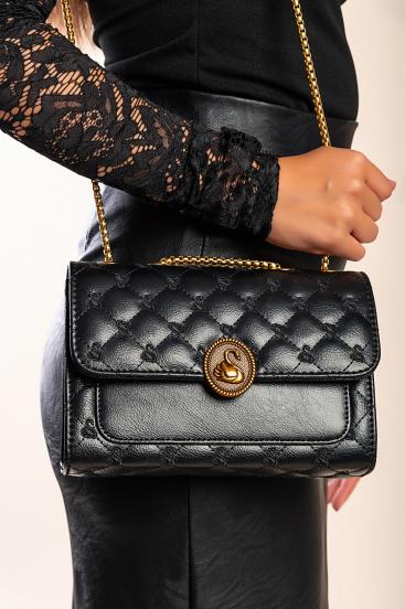 Bolso pequeño con detalle acolchado, negro