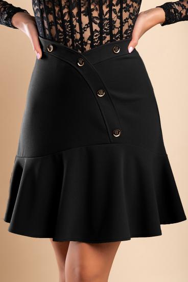 Minifalda con botones decorativos, negro