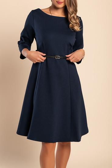 Vestido mini elegante con cinturón, azul