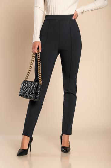 Pantalón elegante con cintura elástica, negro