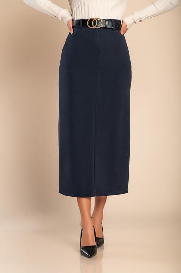 Falda midi elegante, azul