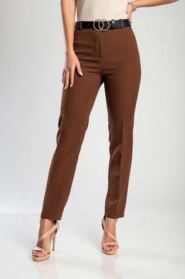 Pantalón largo elegante, marrón