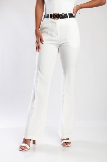 Pantalón largo elegante, blanco