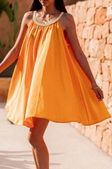 Vestido mini holgado, naranja